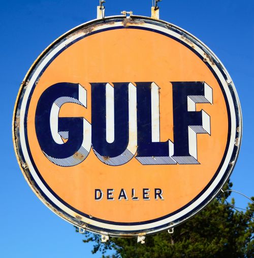 gulf oil sign rustic antique