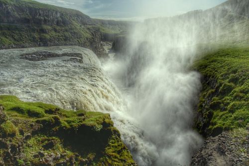gullfoss waterfall enormous