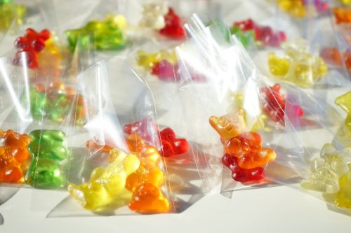 gummi bears packed sachets