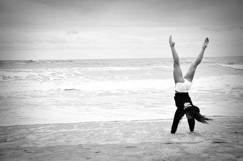 gymnast beach ocean