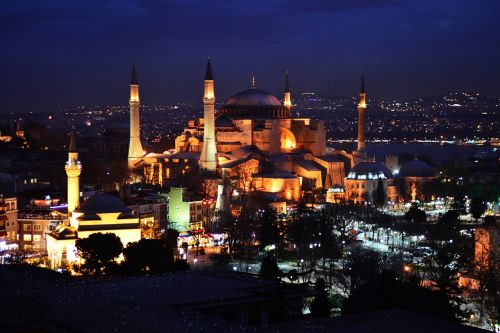 hagia sophia cami night