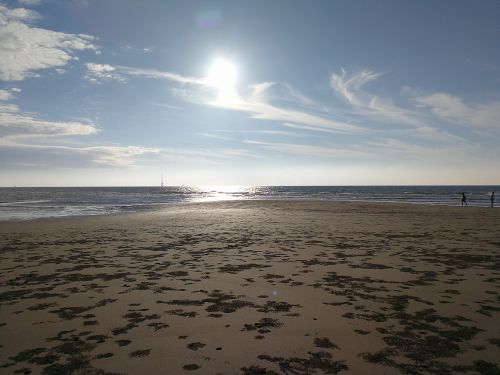 hai bian sand beach at dusk