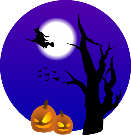 halloween bats full moon