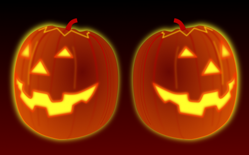 halloween pumpkins glowing