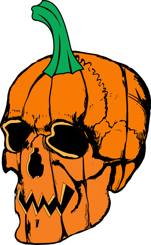 halloween skull pumpkin