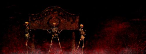 halloween skeleton cemetery