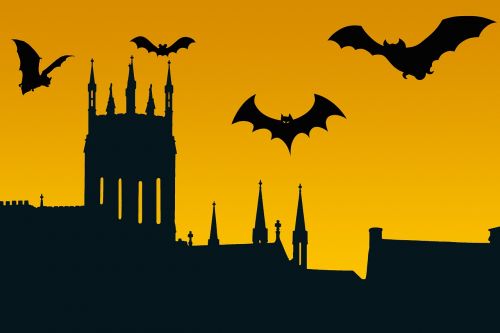 halloween bats evening