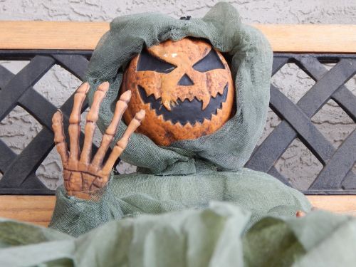 halloween skeleton pumpkin
