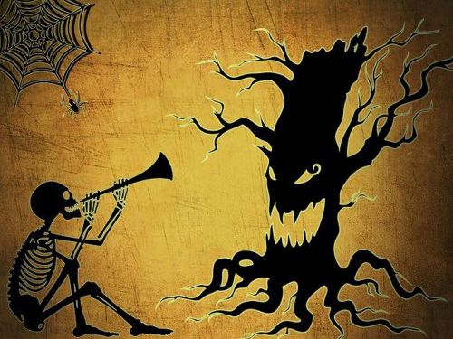 halloween tree skeleton