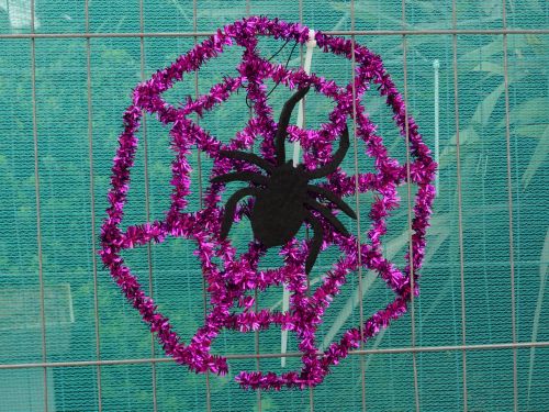 Halloween Spider On Tinsel Web