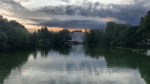 hamburg  alster  sunrise