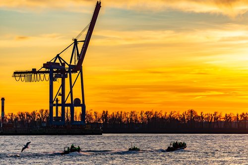 hamburg  elbe  sunset