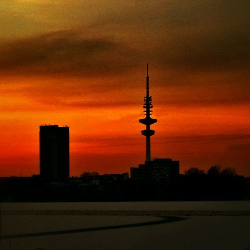 hamburg alster sunset