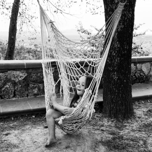 hammock girl black white