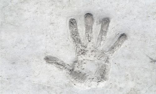 hand concrete reprint