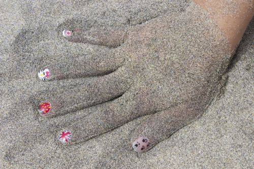 hand finger nail sand