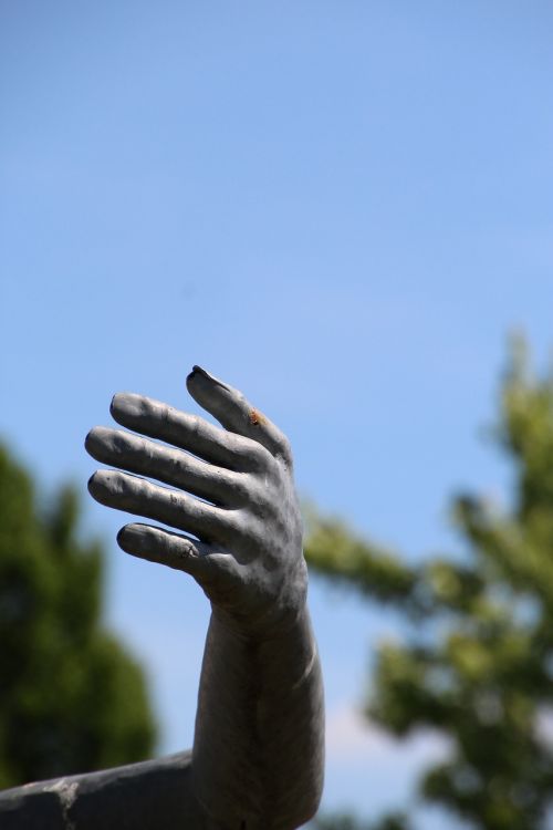 hand metal sculpture