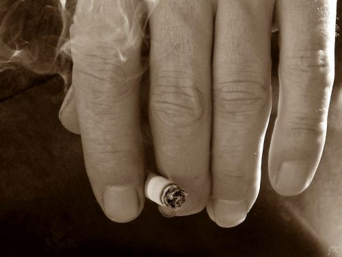 hand smoke cigarette