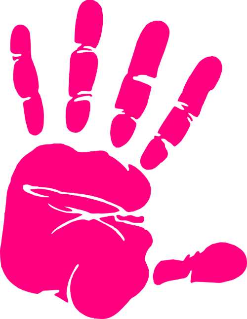 hand print pink