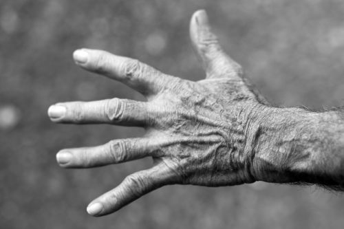 hand elderly woman wrinkles