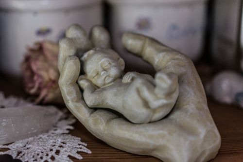 hand baby sculpture