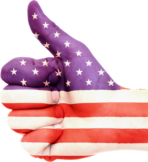 hand flag america