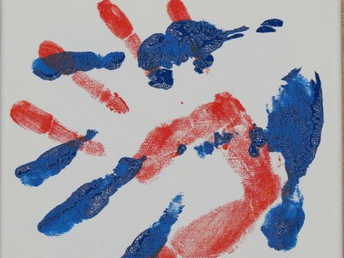 hand handprint finger paints