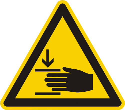 hand injury warning attention
