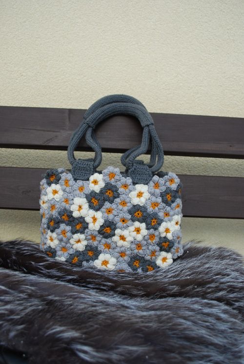 handbag flower motif