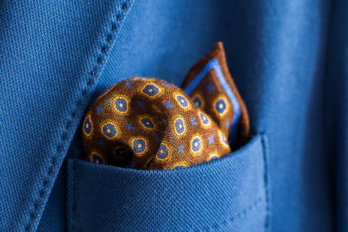 handkerchief pocket blue