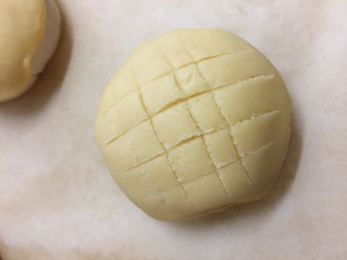handmade melon bread bake before
