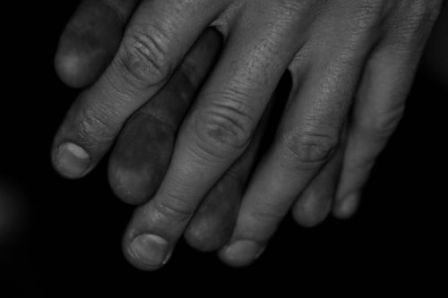hands black and white male