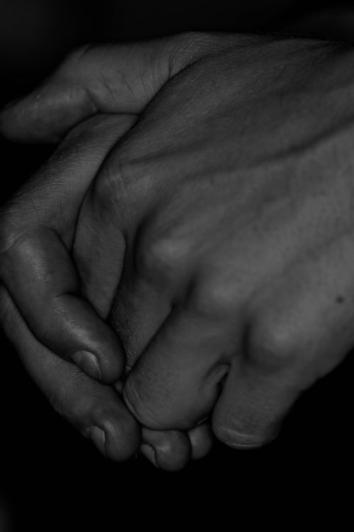 hands black and white male