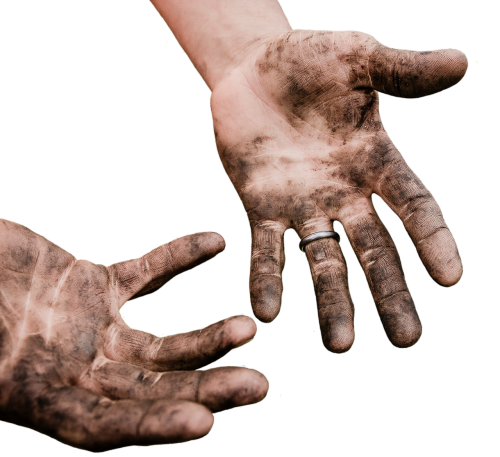 hands dirty work