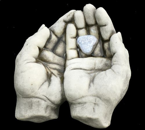hands stone hand