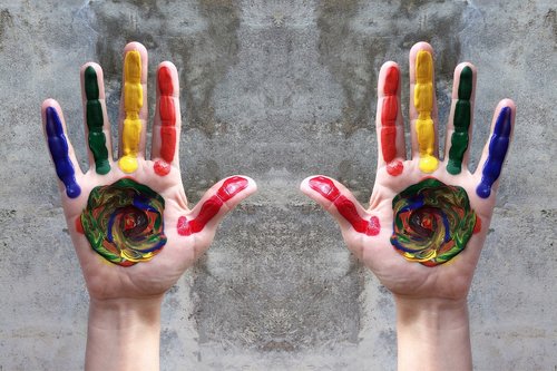 hands  rainbow  diversity