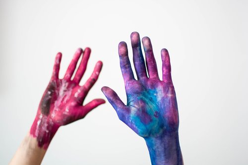 hands  watercolor  colorful