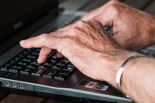 hands old typing