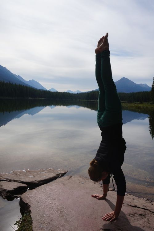 handstand lake meditation
