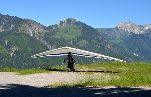 hang glider mountains landscape