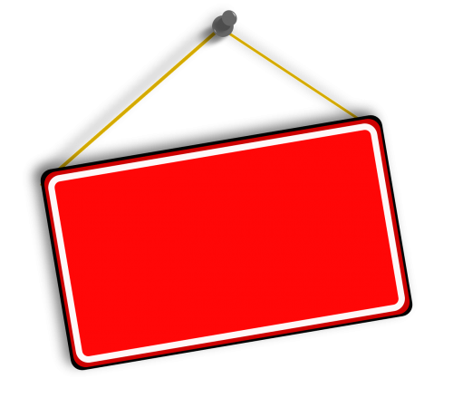 hanging sign red