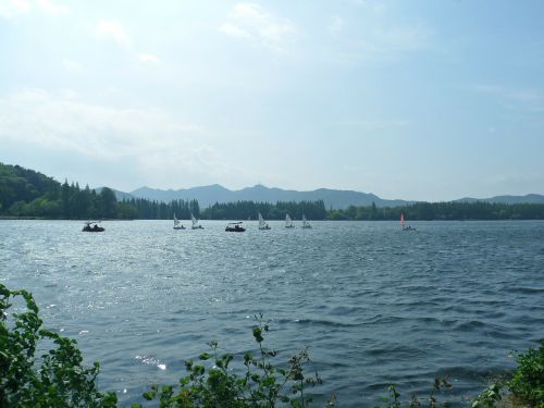 hangzhou west lake blue sky