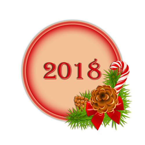 happy 2018 button christmas