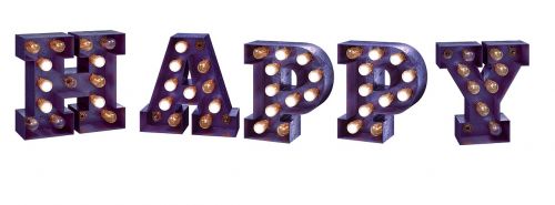 happy isolated letters word