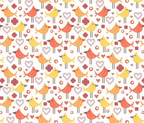 Happy Birds Seamless Pattern