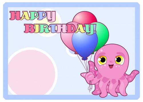 Happy Birthday Octopus Card