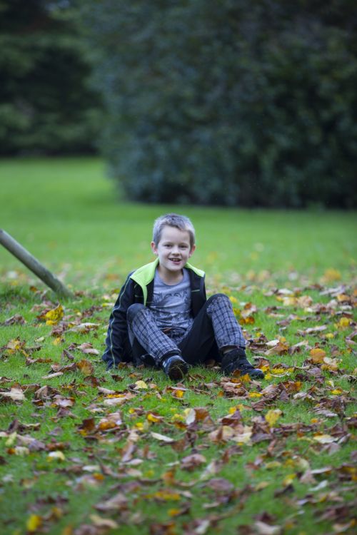 Happy Boy An Autumn Leaves