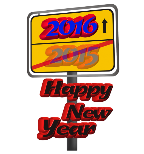 happy new year lettering isolated