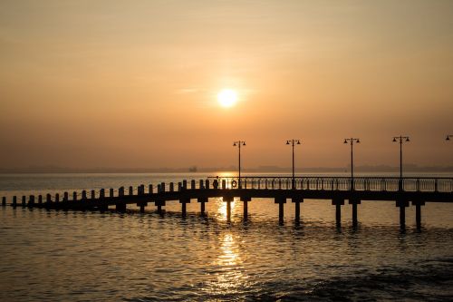 harbor evening sea