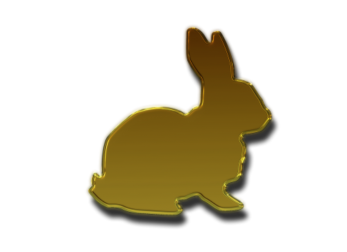 hare easter bunny gold